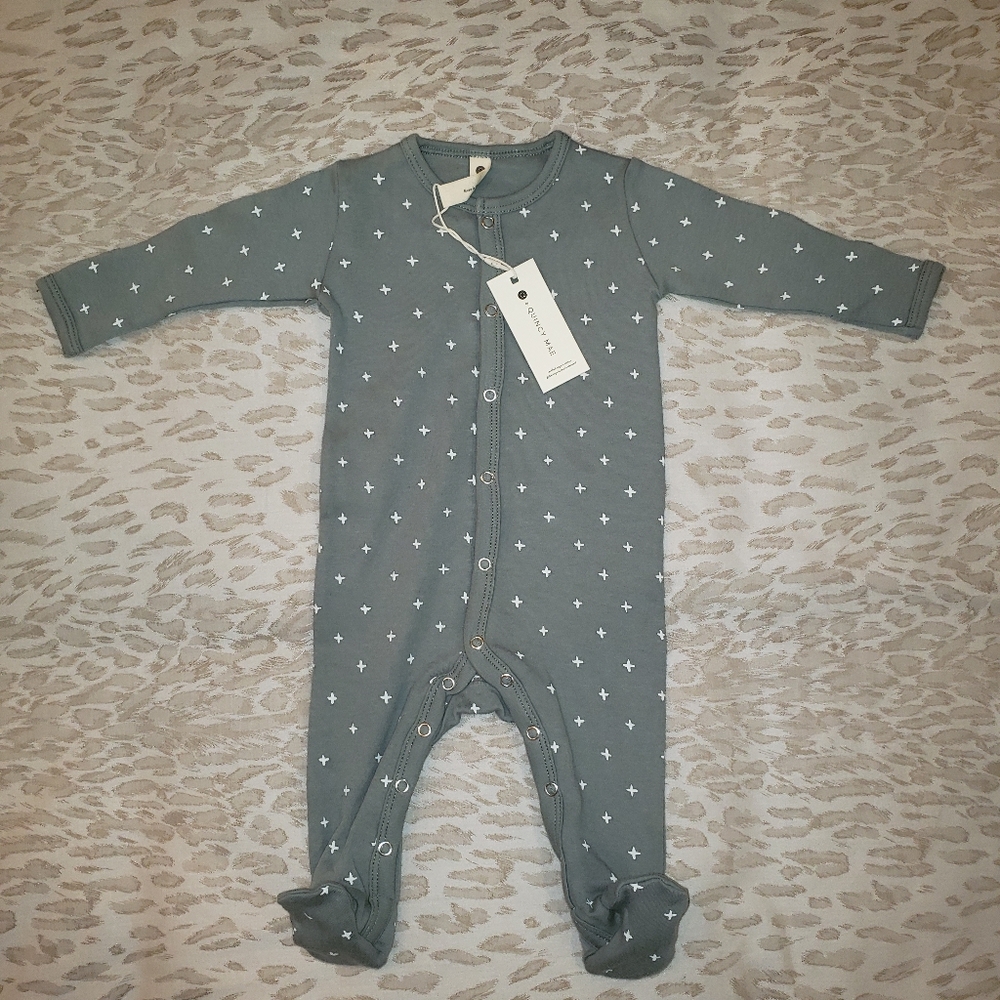 QUINCY MAE Green Romper 0-3M BNWT